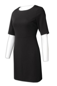 US012  大量訂購女西裝裙  圓領直身裙中袖職業修腰西裝裙   西裝裙供應商 管弦樂